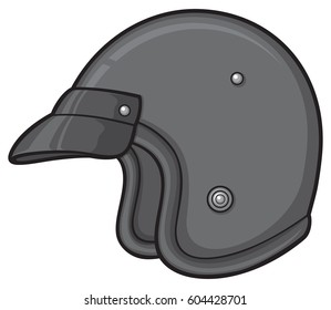 retro motorcycle helmet vector illustration