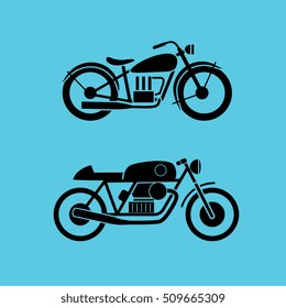 retro motorcycle icons