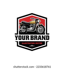 retro motorcycle illustration logo vector
