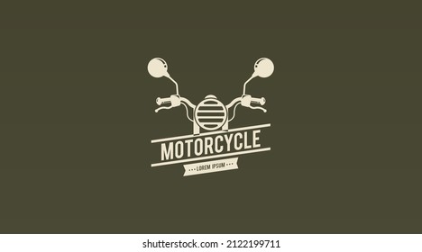 Retro Motorcycle Logo Design Concept Template Vector