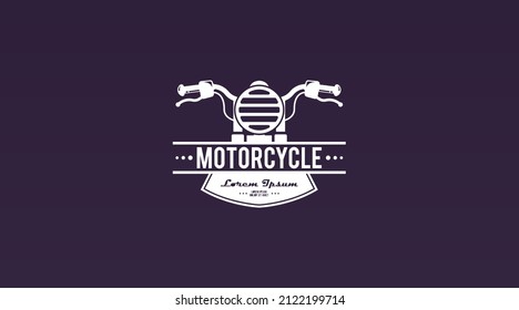 Retro Motorcycle Logo Design Concept Template Vector