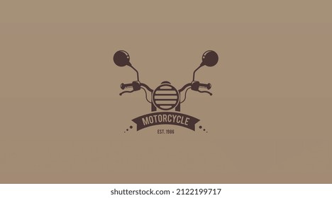 Retro Motorcycle Logo Design Concept Template Vector
