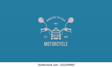 Retro Motorcycle Logo Design Concept Template Vector