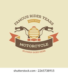 Retro motorcycle logo design concept. Retro vehicle logo design template