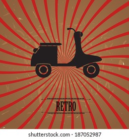 Retro motorcycle on sun rays background Retro motorcycle on sun rays background