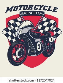 retro motorcycle racing badge design