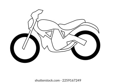 Retro Motorcycle Sketch On White background. Retro Motorcycle Vector illustration.