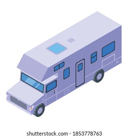 Retro motorhome icon. Isometric of retro motorhome vector icon for web design isolated on white background