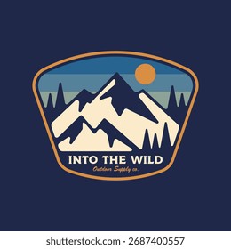 Retro Mountain Badge – Into The Wild Design