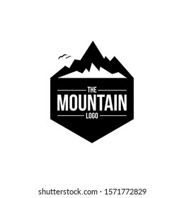 Retro Mountain Badge Logo Vector