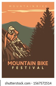 retro mountain bike festival, poster vintage