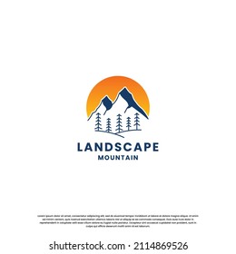 plantilla de diseño de logotipo de montaña retro. colección del logo de la aventura de hill explorar.