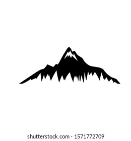 Retro Mountain Logo With Pine Tree Negative Space