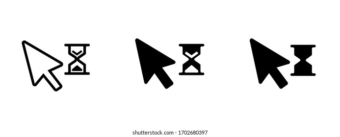 retro mouse cursor, loading icon vector