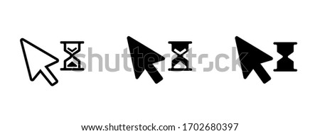 retro mouse cursor, loading icon vector