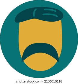bigote retro, ilustración, vector sobre fondo blanco.