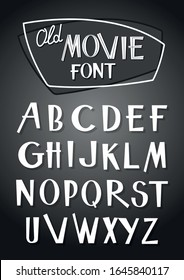 Retro Movie Font, Monochrome Film Typeface