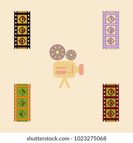 retro movie frame Vector illustration Collection in flat style Film strip countdown