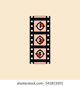 retro movie frame Vector illustration in flat style Film strip countdown
