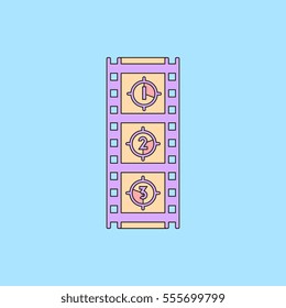 retro movie frame Vector illustration in flat style Film strip countdown