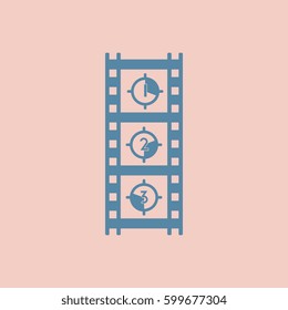 retro movie frame Vector illustration in flat style Film strip countdown