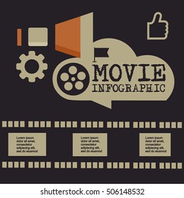 Retro movie template, media player, flat design, illustration, modern style, vector, concept, icons,digital, online, advertising