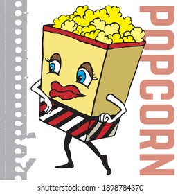 retro movie theater food cartoon