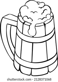 Retro mug of foamy beer vector illustration