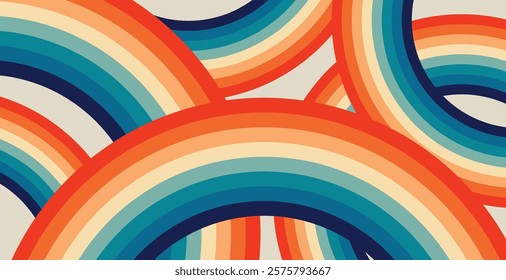 retro multicolor round background design