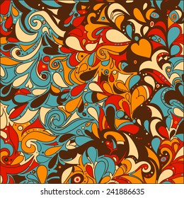 Retro multicolored mosaic leaf pattern. Vector illustration