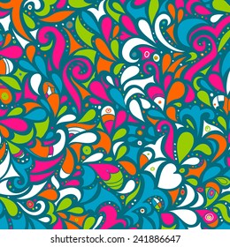 Retro multicolored mosaic leaf pattern. Vector illustration