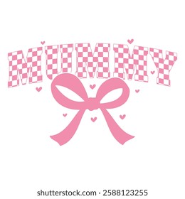 Retro Mummy Checkered T-shirt Design For Mom Lover