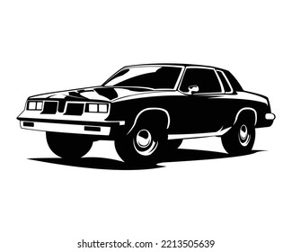 Retro Muscle Car Emblem, Logo, Banner. Muscle Car Icon. Vector Illustration.