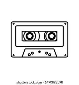 retro music cassette isolated icon