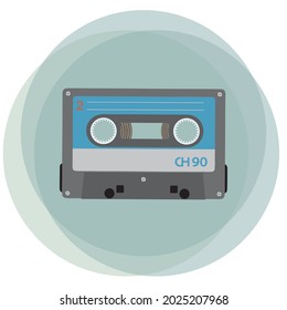 Retro music cassette tape illustration