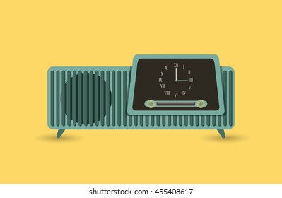 Retro and Music concept represented by radio icon. Colorfull and vintage illustration. 