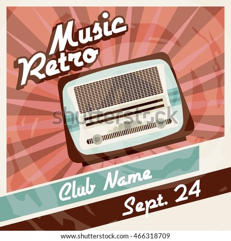 Retro and Music concept represented by radio icon. Colorfull and vintage illustration. 