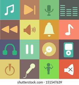 Retro Music Icon set 