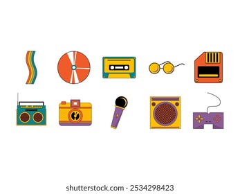 Retro Music Illustration Element Set