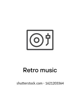 Retro music line icon - Vector