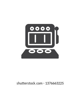 Retro music machine vector icon. filled flat sign for mobile concept and web design. Jukebox machine glyph icon. Symbol, logo illustration. Pixel perfect vector graphics