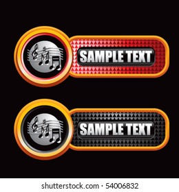 retro music notes red and black checkered tabs