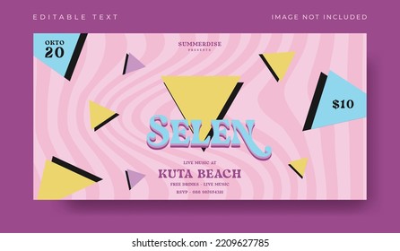 Retro music party banner template