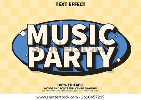 Retro Music Party Editable Text Effect Design
