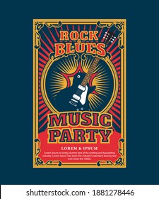 Retro Music Party Posters Classic Rock And Blues