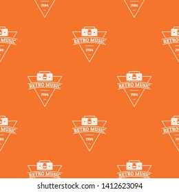 Retro music pattern vector orange for any web design best