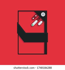 Retro Music Player Flat Design Illustration Cassette Player Flat Design Illustration