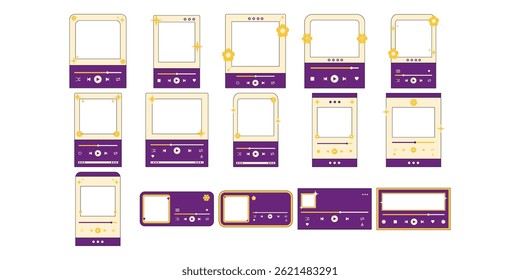 Retro Music Player UI Illustration Collection