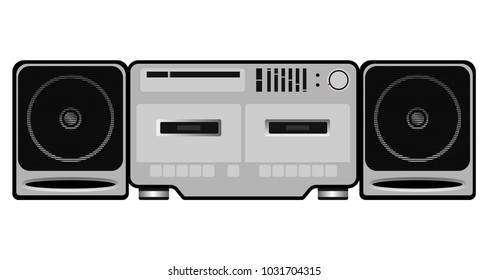 Retro music player vector illustration