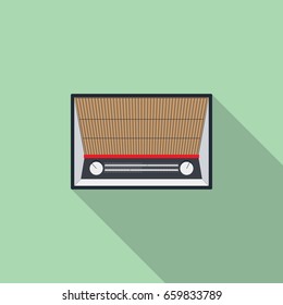 Retro music players in the style flat